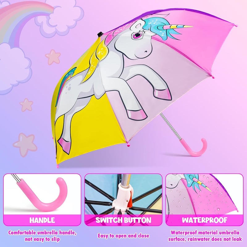 EAONE Kids Umbrella, Windproof Auto Open Stick Umbrellas for Rain Toddler Girls Boys… - Image 3